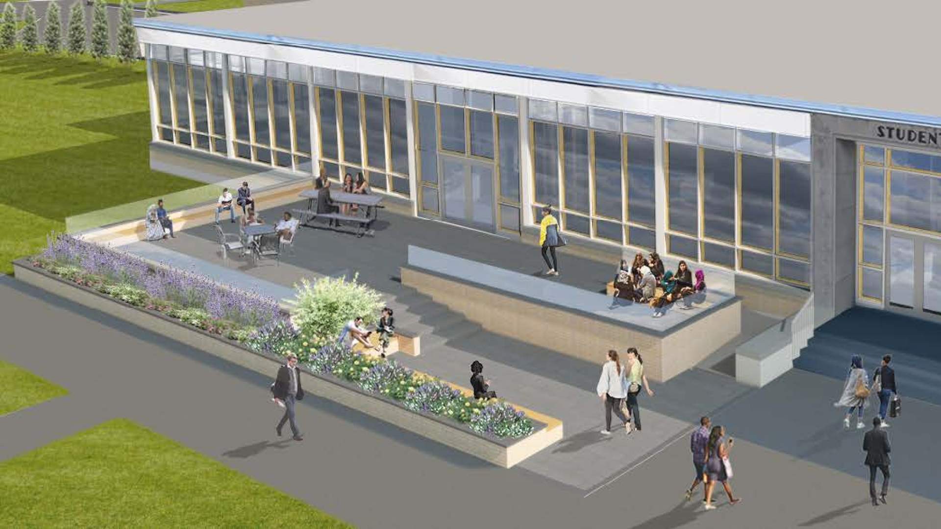 SUNY Erie, North Campus, 2020 Spring Student Center Exterior Upgrades