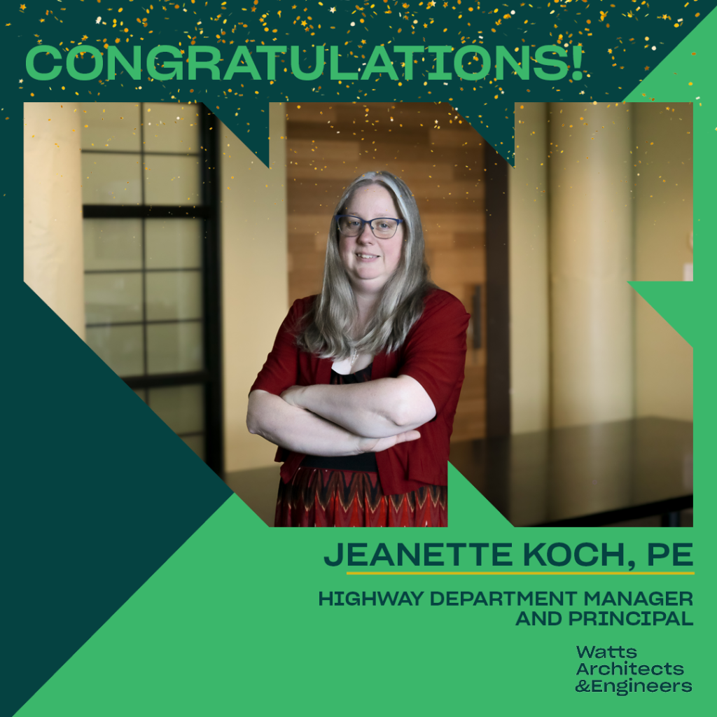 Congratulations, Jeanette Koch, PE!