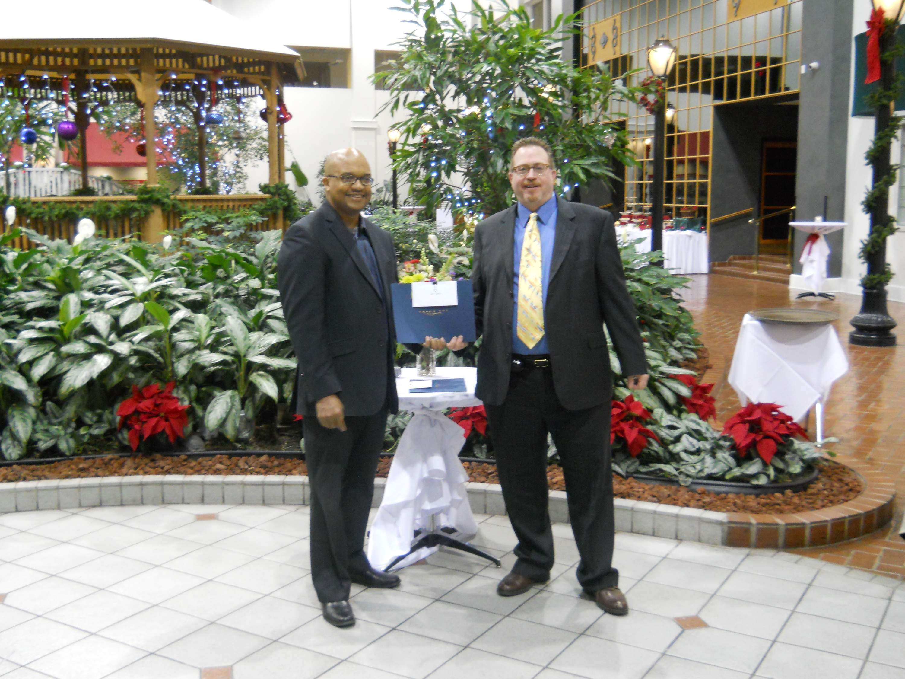 Ed Watts, Jr., with Jim at company party 